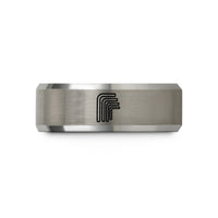 engraved presents for her – black & silver tungsten hex keys wedding band