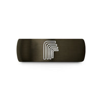 custom rings for women – gunmetal & black tungsten hex keys wedding band