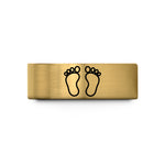engraved rings for him – gold tungsten baby footprints wedding band