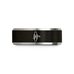 present rings for him – black & grey tungsten clove hitch wedding band