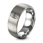 Personalized Gift for Him – gray tungsten clove hitch ring