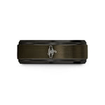 engraved rings for her – gunmetal & black tungsten clove hitch wedding band
