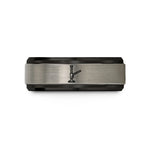 tungsten bands for men – black & grey tungsten hi lift jack wedding band