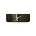 men's engraved wedding band – gunmetal & black tungsten hi lift jack wedding band