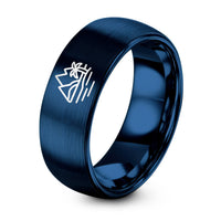 Personalized Gift for Men – blue tungsten bora bora ring