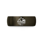 custom present for husband – gunmetal & blue tungsten bora bora wedding band