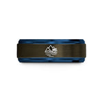 custom present for husband – gunmetal & blue tungsten bora bora wedding band
