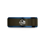 custom present for husband – gunmetal & blue tungsten bora bora wedding band
