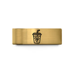engraved rings for women – gold tungsten iced coffee wedding band
