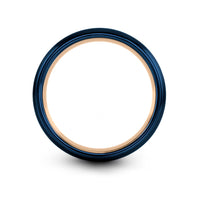 special presents for mothers – iced coffee engraving on rose gold & blue tungsten wedding band
