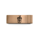 special presents for mothers – rose gold & blue tungsten iced coffee wedding band