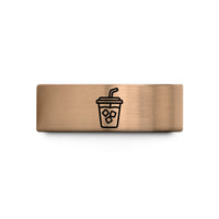 special presents for mothers – rose gold & blue tungsten iced coffee wedding band
