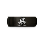 custom jewelry for her – black tungsten road cyclist wedding band