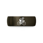 tungsten band for men – gunmetal & black tungsten road cyclist wedding band