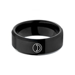matching couple ring sets – black tungsten first quarter wedding band