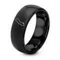 Sweden – Tungsten Wedding Band, 8 mm, Black Comfort-Fit Unisex