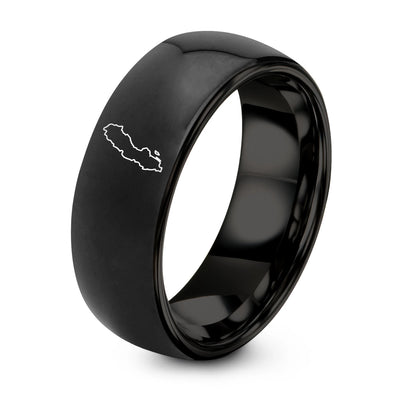 Sweden – Tungsten Wedding Band, 8 mm, Black Comfort-Fit Unisex