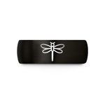 unique presents for him – black & gold tungsten dragonfly wedding band