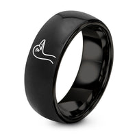 Personalized Gifts for Boyfriend – black tungsten ostrich ring