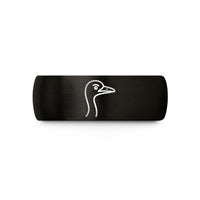 unique presents for him – black tungsten ostrich wedding band