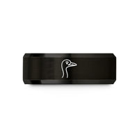 unique presents for him – black tungsten ostrich wedding band