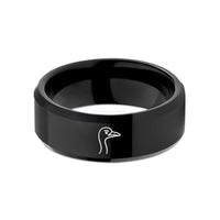 tungsten rings for men – black tungsten ostrich wedding band