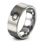 engraved couple rings – grey tungsten camera mount ring