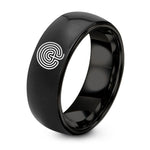 Personalized Gifts for Couples – black tungsten cretan labyrinth ring