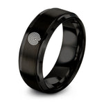Personalized Gifts for Couples – black tungsten cretan labyrinth ring
