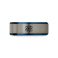 unique couple ring ideas – blue & gray tungsten electron cloud wedding band