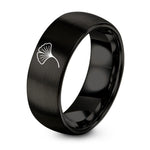 Personalized Gifts for Couples – black tungsten ginkgo leaf ring