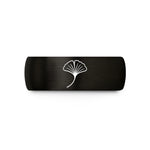 matching bands for duos – black tungsten ginkgo leaf wedding band