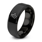 custom tungsten wedding bands – black tungsten jackal ring