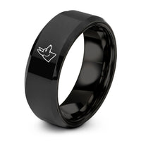 custom tungsten wedding bands – black tungsten jackal ring