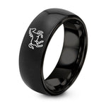 Personalized Gifts for Dad – black tungsten bucking horse ring