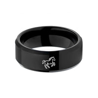 father day present ideas – black tungsten bucking horse wedding band