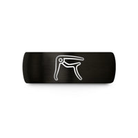 engraved rings for men – black tungsten capo wedding band