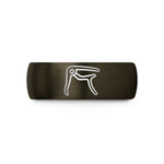 men’s engraved wedding bands – gunmetal & black tungsten capo wedding band