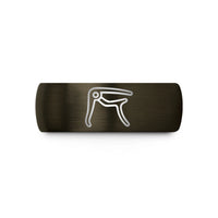 men’s engraved wedding bands – gunmetal & black tungsten capo wedding band