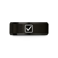 engraved rings for men – black tungsten checkbox wedding band