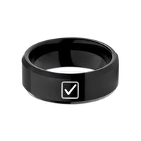 tungsten rings for dad – black tungsten checkbox wedding band