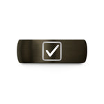 unique presents for him – gunmetal & black tungsten checkbox wedding band