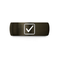 unique presents for him – gunmetal & black tungsten checkbox wedding band