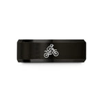 customized dad presents online – black tungsten dirt bike jump wedding band