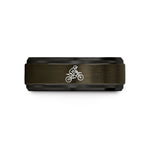 engraved presents for fathers – gunmetal & black tungsten dirt bike jump wedding band
