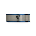 best presents for him – black & blue & gray tungsten reflector telescope wedding band