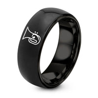 Personalized Gifts for Dad – black tungsten tuba clef ring