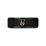 unique presents for dad – black tungsten tuba clef wedding band
