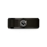 special presents for her – black tungsten globe dove wedding band
