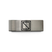 special presents for her – black & silver tungsten square wedding band